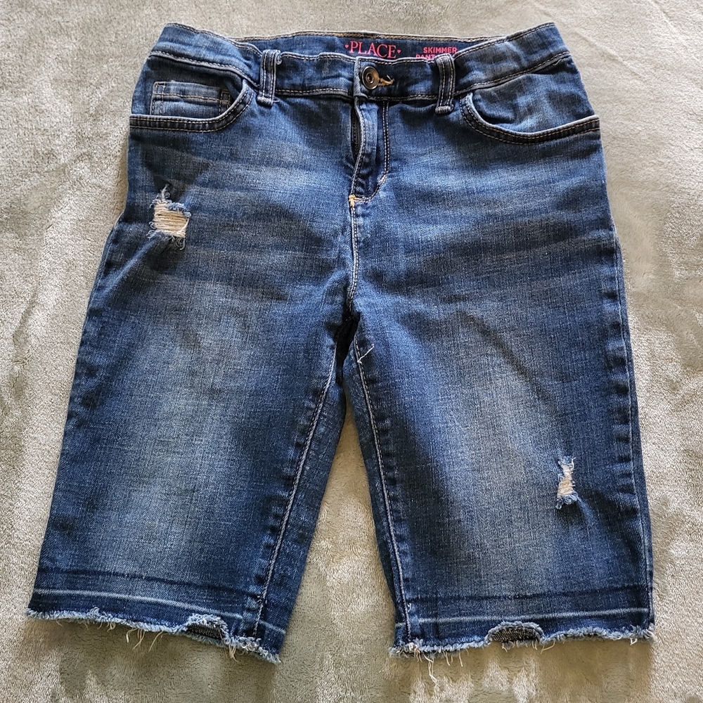 🚨3 For $10🚨 GUC The Children's Place Girls' Dark Wash Denim Bermuda Shorts